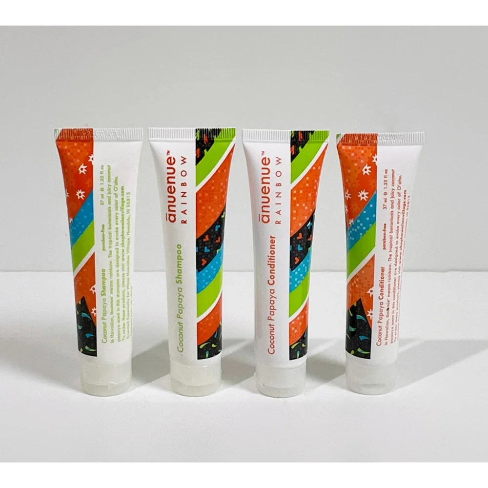 Anuenue Rainbow Coconut Papaya Shampoo and Conditioner 1.25 fl oz Lot of 4